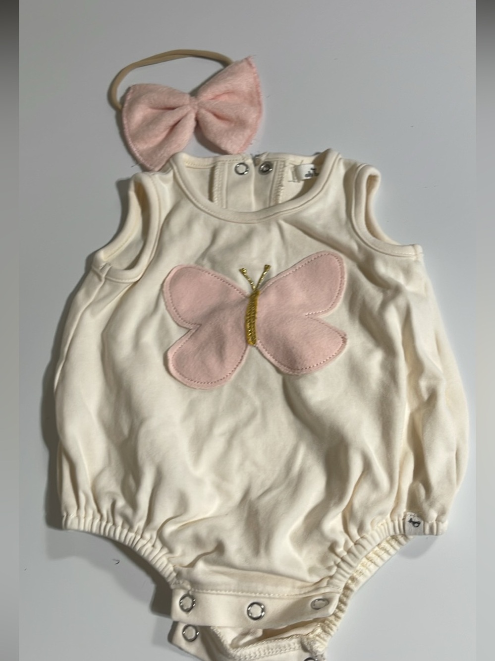 Oh Baby! Bufferfly Romper and Headband (0-3 Month)